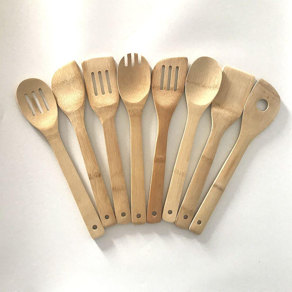 Bamboo Cutting Board with Kitchen Utensils