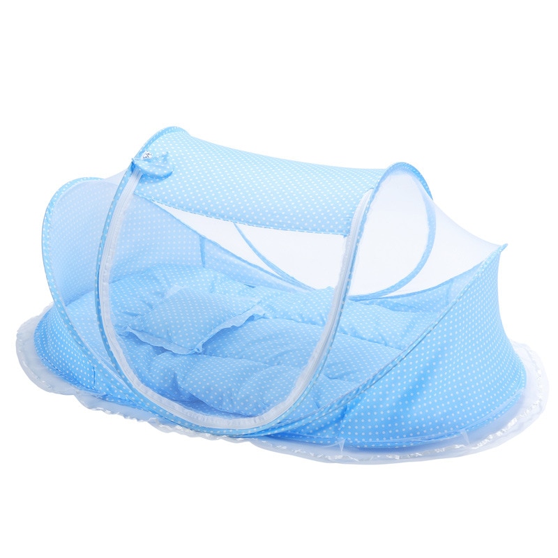 Baby reden seng bærbar krybbe åndbar folde nyfødte pleje sengetøj sæt med myggenet kurv pude bomuld sove barneseng