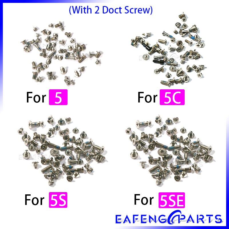 Kit Voor Iphone 5 5S Se 6 6S 7 8 Plus Xs Max Xr X Met 2 Opladen bottom Dock Schroef Onderdelen Reparatie Bouten Volledige Accessoires Set