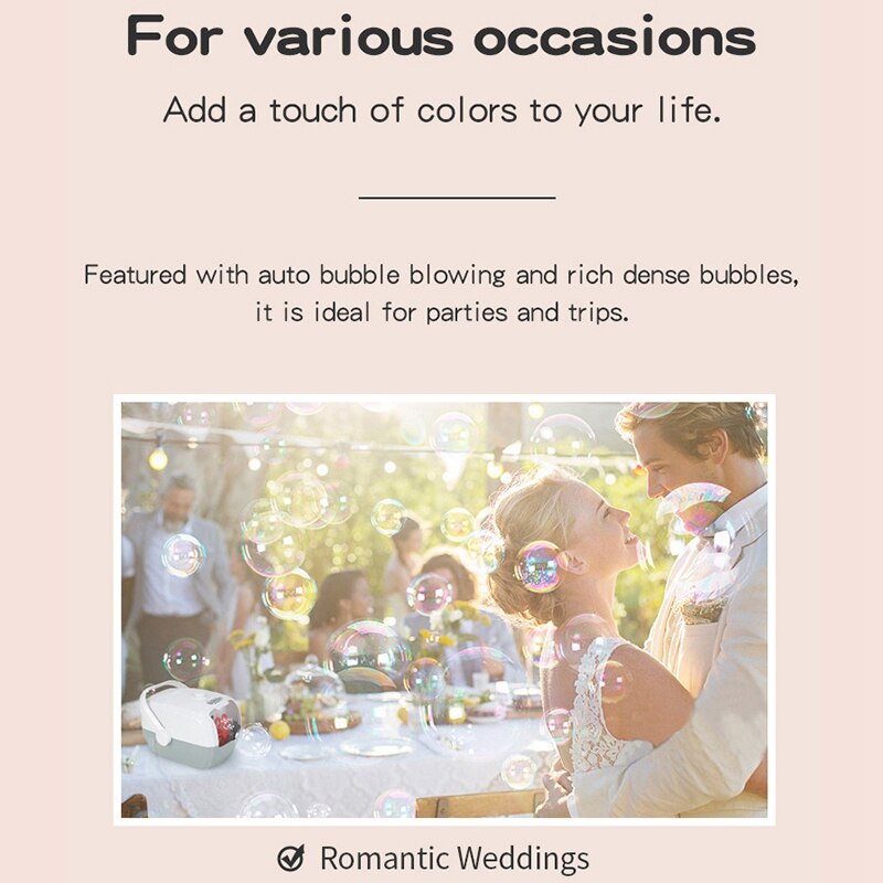Oplaadbare Automatische Bubble Machine Voor Koffer Automatische Bubble Making Machine Party Stage Outdoor Speelgoed