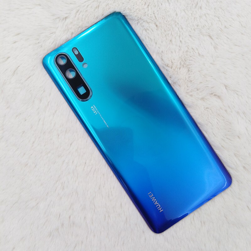 Originele Huawei P30/P30 Pro Glas Terug Batterij Cover Achterdeur Behuizing Case Vervangende Onderdelen Voor P30 P30Pro &amp; camera Lens Frame: P30 Blue