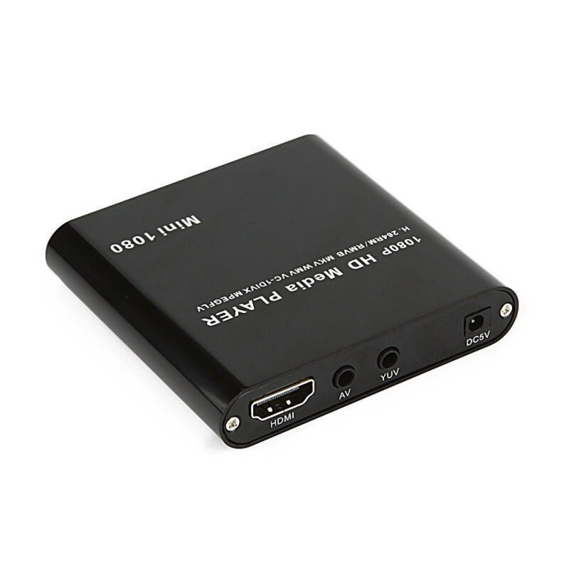 Mini lecteur multimédia HDD 1080 P HDMI AV USB hôte Full HD avec lecteur de carte SD MMC prise en charge H.264 MKV AVI RM RMVB DIVX USB MPEG JPEG