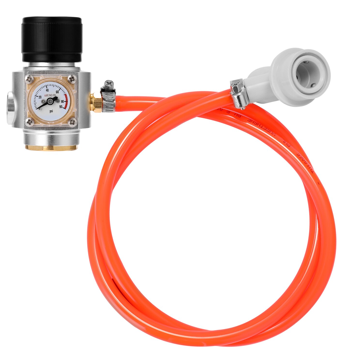 Sodastream CO2 Mini Gas Charger 0-90 PSI Gauge for Soda Water Beer Kegerator: With Hose
