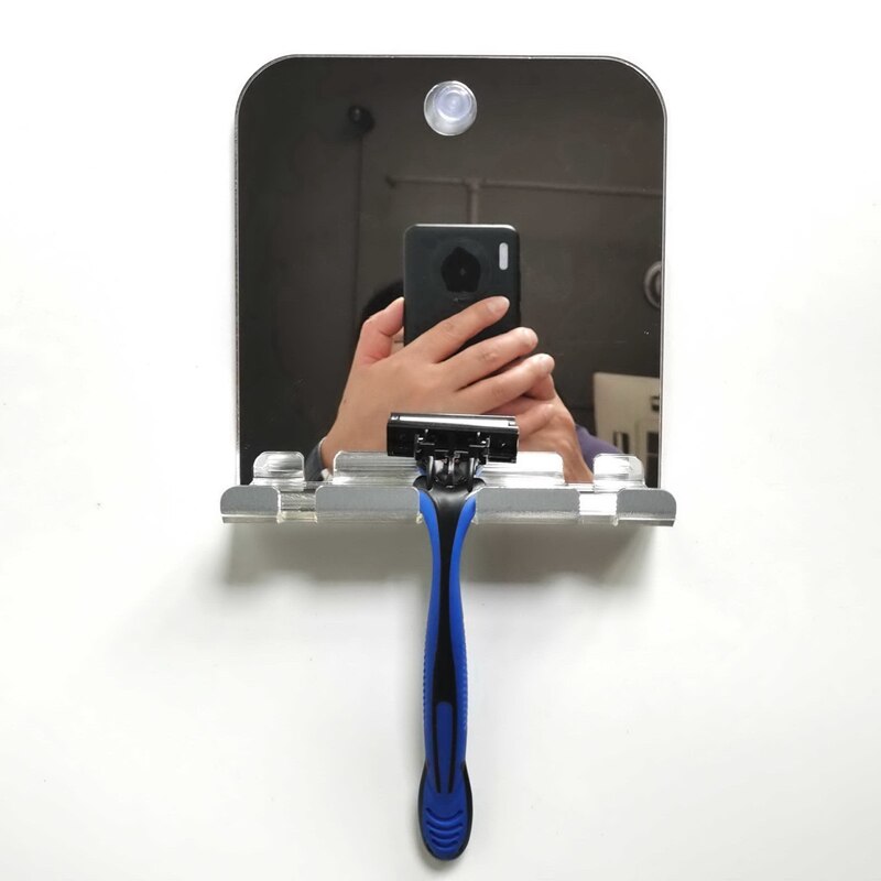 Muur Zuig Anti Fog Douche Spiegel Badkamer Fogless Douche Spiegel Wasruimte Reizen Voor Man Scheren Spiegel