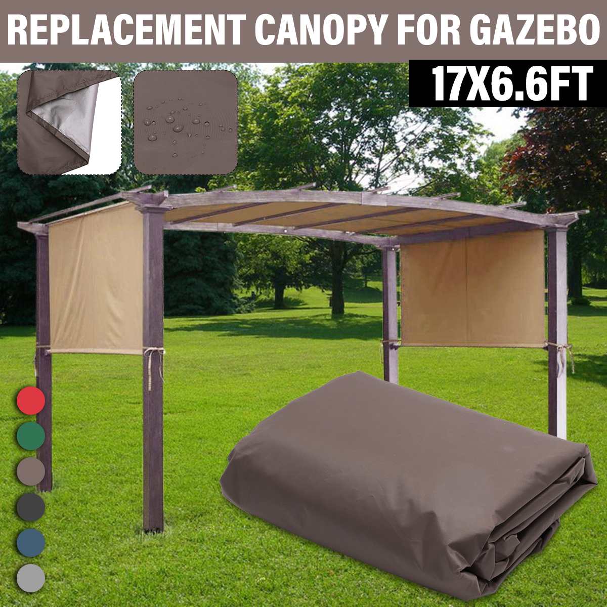 Waterproof Sun Shade Pergola Canopy Outdoor Camping Cover Gardening Patio Shelter Awning Hammock Tent Swing Top Cover 520x200cm