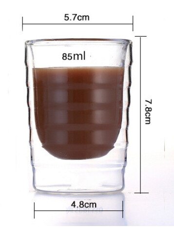 Kaffekopp 85/150ml nespresso dubbelväggig glas kaffemugg klar isolerade espressokoppar värmebeständig tekopp blyfritt glas: 80ml