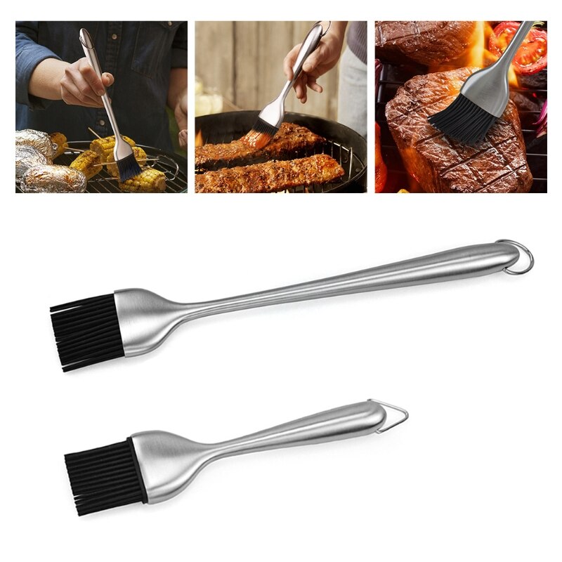 Portable Heat Resistant Barbecue Basting Brush Pastry Stainless Steel BBQ Outdoor Grill Gadget with Power of Steam DIY Accessori