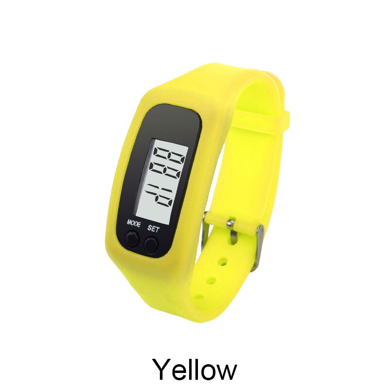 Smart klocka stegräknare löpning sport armband tracker steg pulsmätare räknare promenader fitness armband armband: Gul