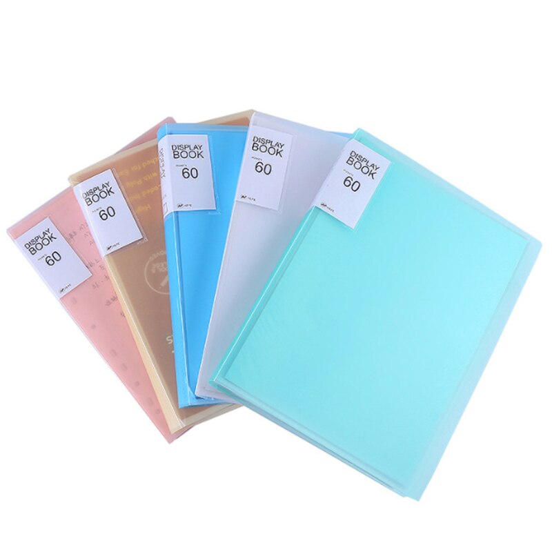 1Pc A4 Display Boek 40/60 Pagina Transparante Insert Map Document Opbergtas Voor Bank Campus Bestand Kantoor Werkplek Familie