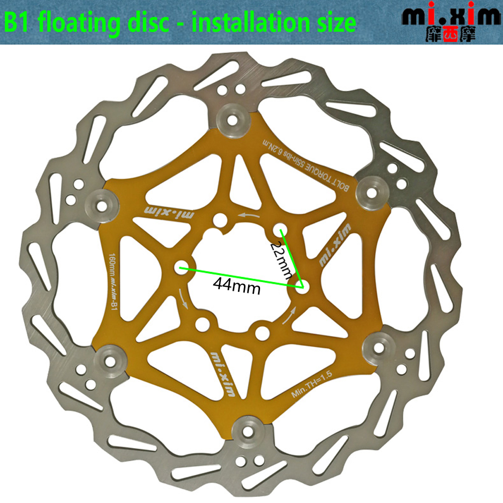 Mi. Xim MTB bike mountain Fiets Floating Rotors 160/180/203mm B1 Rood/Blauw /zwart/Goud voor Mountainbike Schijfrem