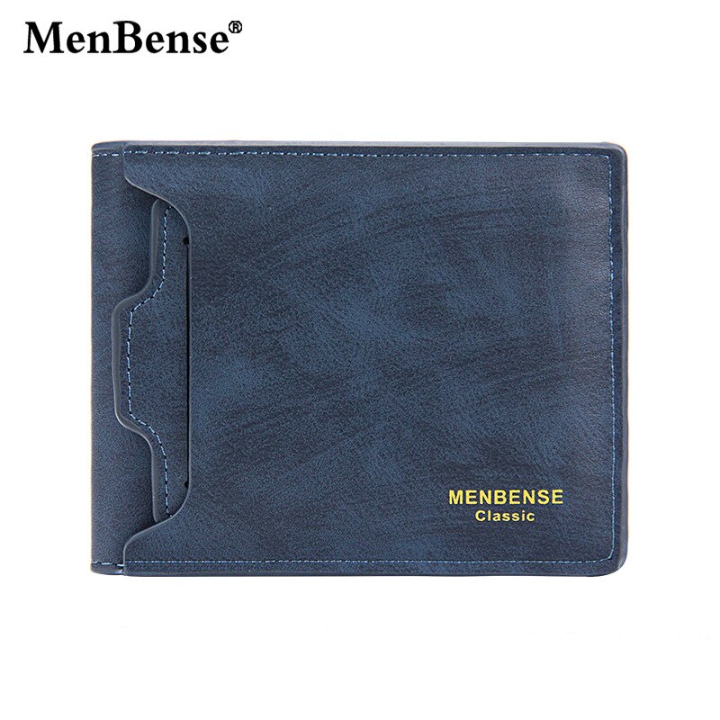 Menbense portefeuille pour hommes sac pour hommes décontracté multi-carte carte de tirage court paragraphe hommes portefeuille hommes portefeuilles Standard PU: Blue