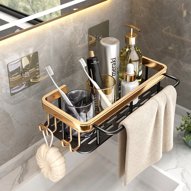 Bathroom Storage Shelf Punch-free Shampoo Shower Storage Rack Kitchen Holder Toilet Kitchen Organizer Bathroom Accessories Set