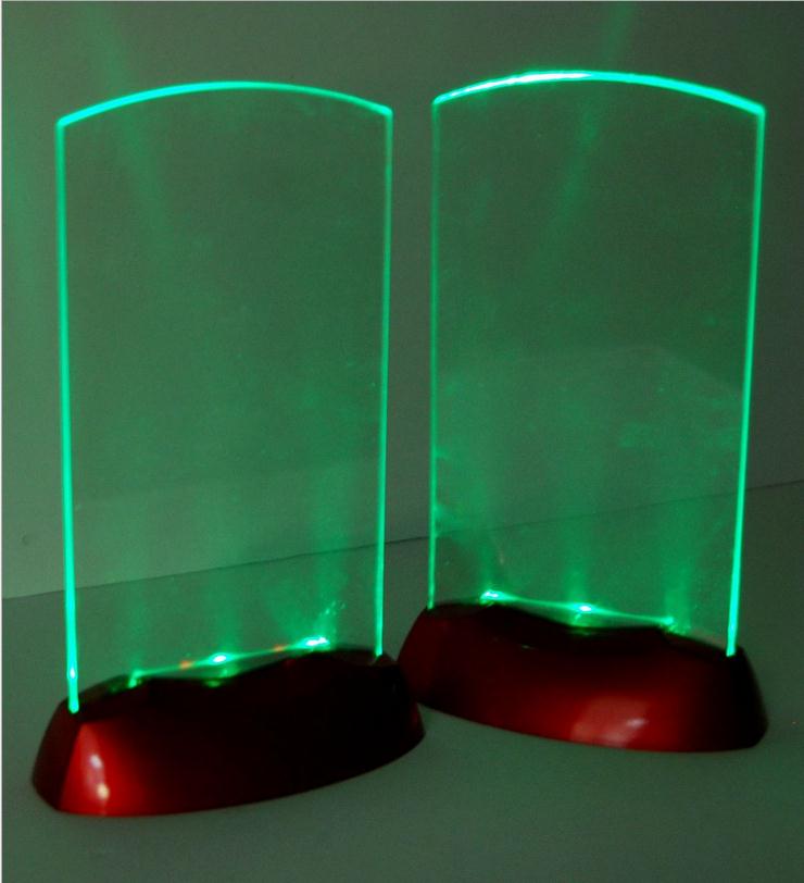 5Pcs Acryl Flash Led Light Up Tafel Menu Acryl Verlichte Restaurant Card Display Houder Stand