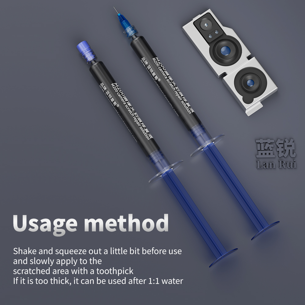 Lanrui M200 Scratch Repair fluid for Phone/Camera Lens Fix Removal Water Corrosion/Stains/Scratches Quick-Dry