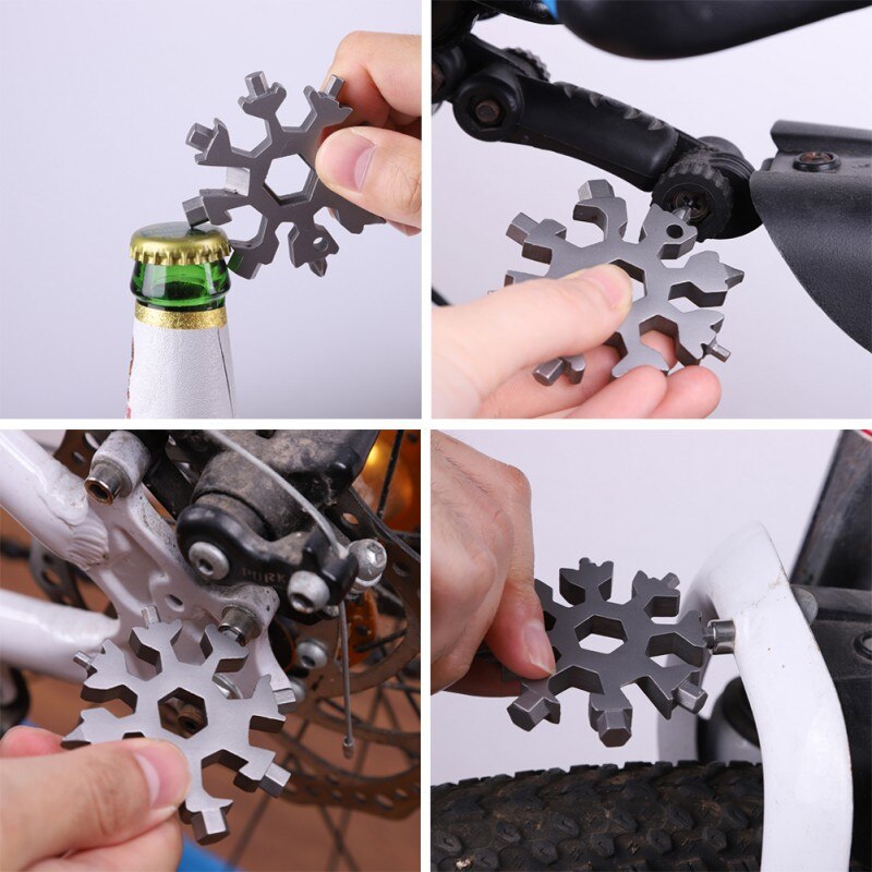 18-in-1 NEUE Karte Typ Schneeflocke multifunktions werkzeug kombination Tragbare Schneeflocke Werkzeug Mit schlüssel ring Allen wrench hause auto werkzeuge