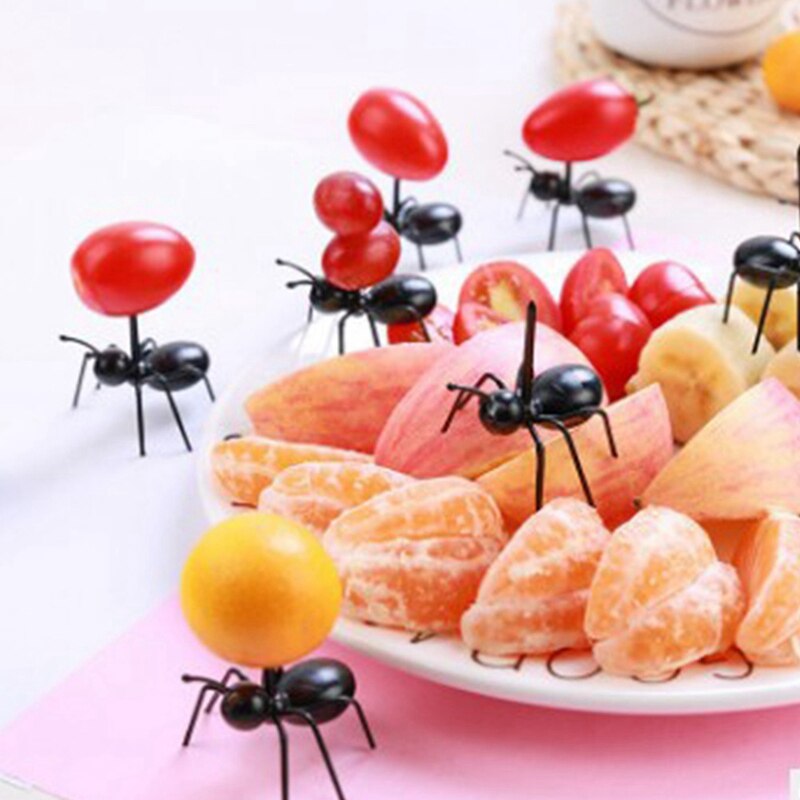12 unids/lote frutas palillo cena hormigas en forma de elegir pastel snacks postres tenedores casa cocina Gadgets vajilla
