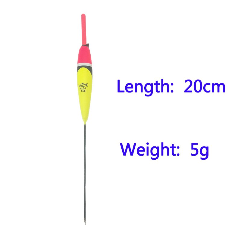 ORJD-flotador de Pesca, 10 piezas, 19cm, 2,5g, boya Vertical, señuelo de Pesca con mosca marina, flotador, accesorios de Pesca en Río: 5g yellow