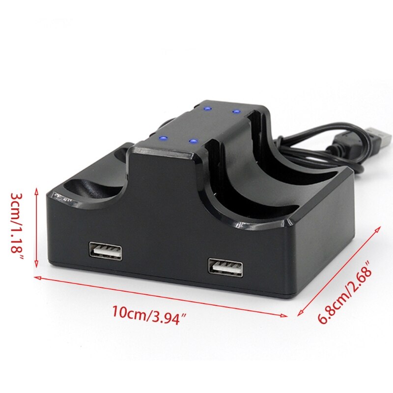 Vierfach-ladegerät für gamecontroller der switch mit ladestation und 4 led-anzeigen, ladeständer