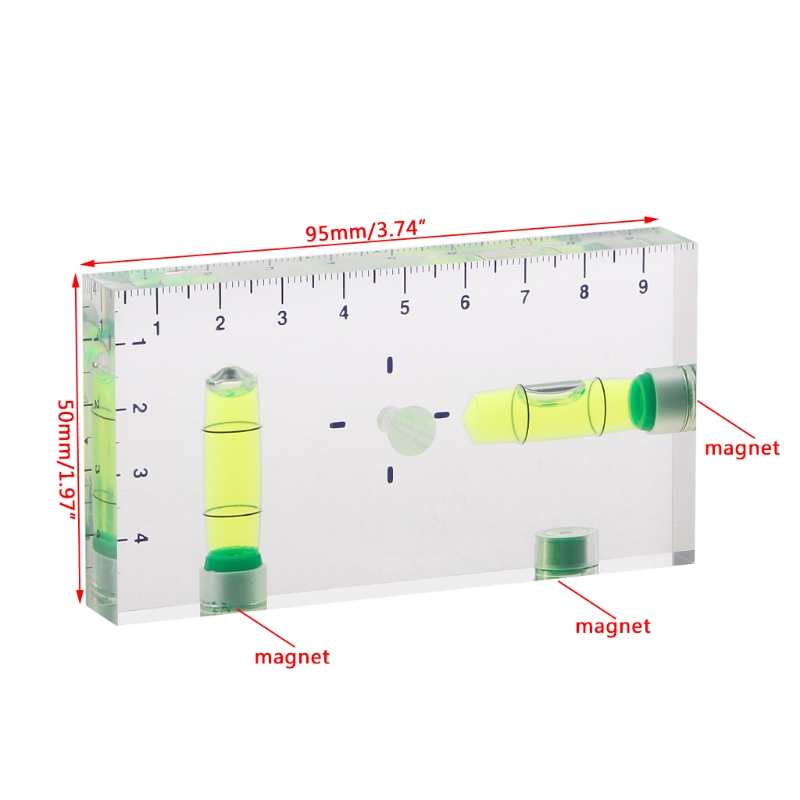 Hoge Precisie Transparant Twee Richting Magnetische Niveau Bubble Mini Waterpas