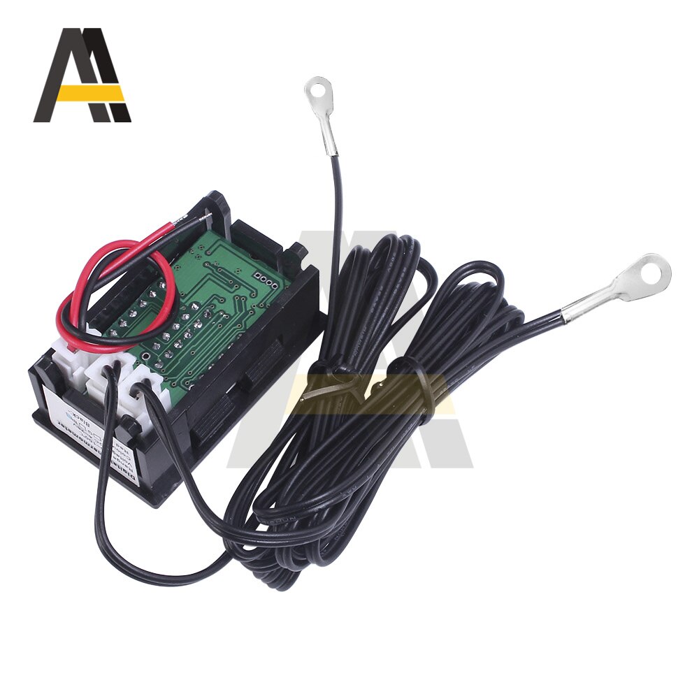 Dual display digital termometer ntc metal vandtæt dobbelt probe  dc4-28v lcd indendørs praktisk elektronisk temperatursensor