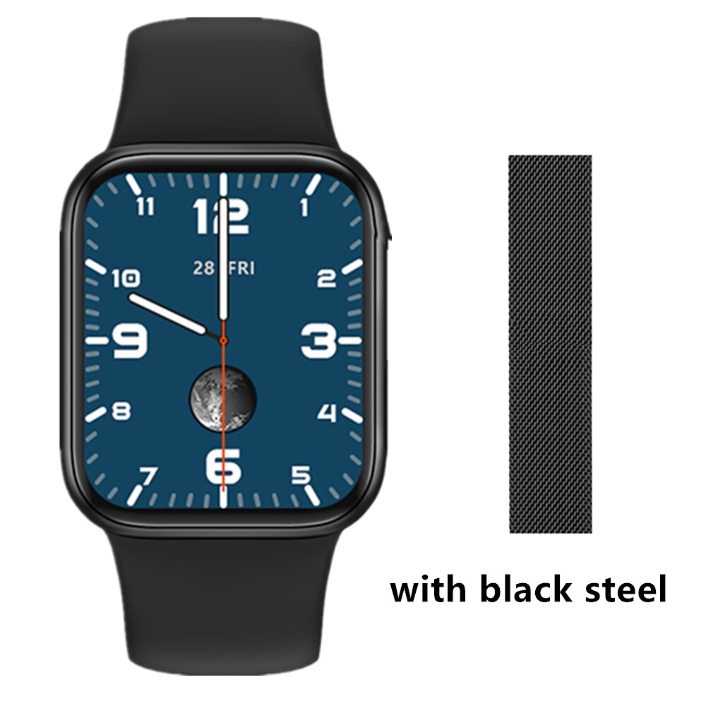 Cobrafly IWO I12 Smart Uhr Männer 1,69 zoll Bildschirm Blut Presure Bluetooth Anruf Lange Standby IP67 frauen Uhren PK HW12 HW16 W46: B add black steel