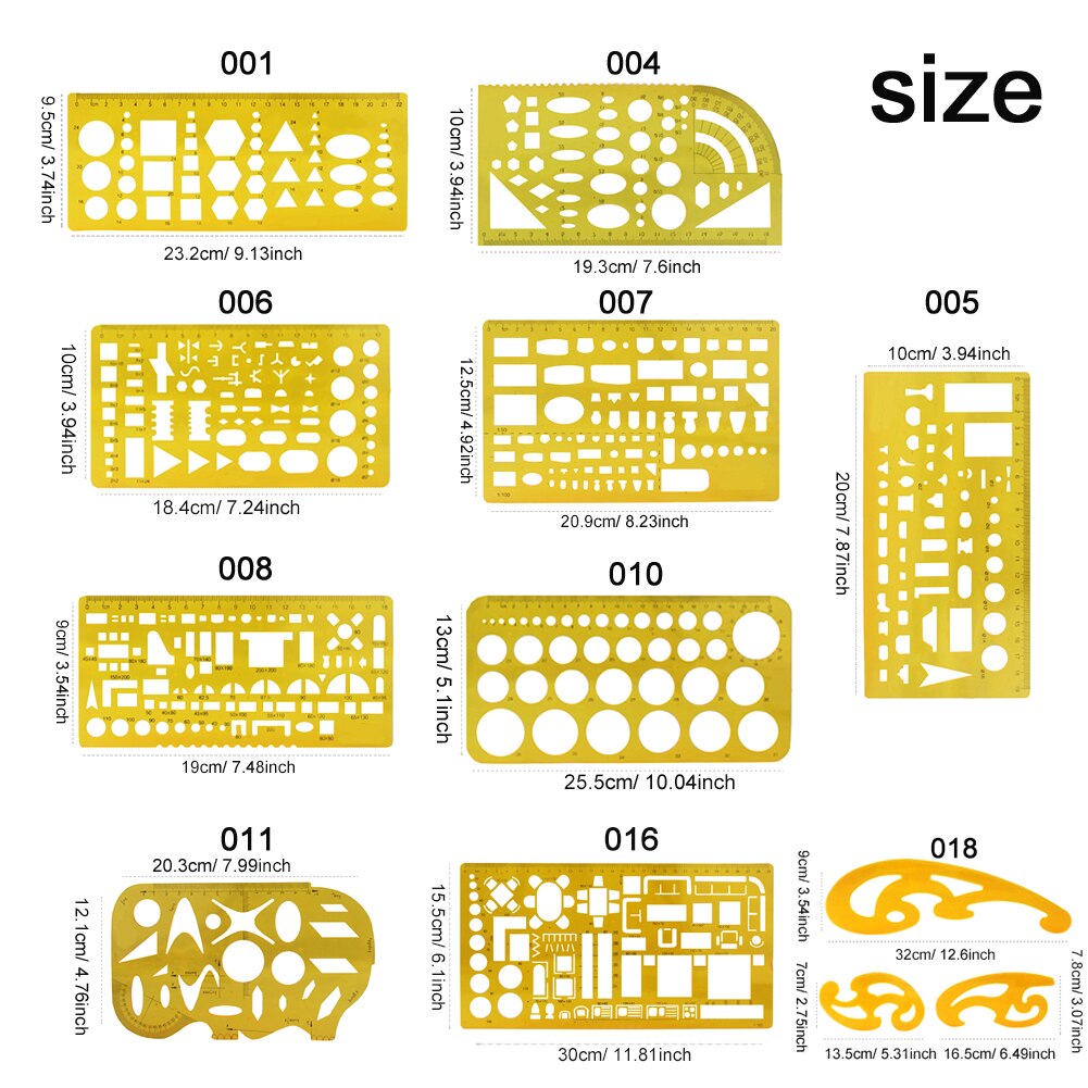 Accessories Construction Ruler Shapes Stencil Symbol House Plan Portable Furniture Templates For Architecture Drafting Tools