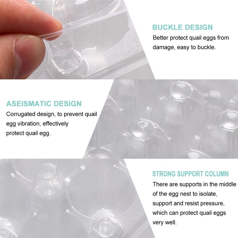 12 Pcs 24 Grids Plastic Egg Flat Quail Egg Storage Box Egg Carrier Packaging Box for Shop Home Restaurant