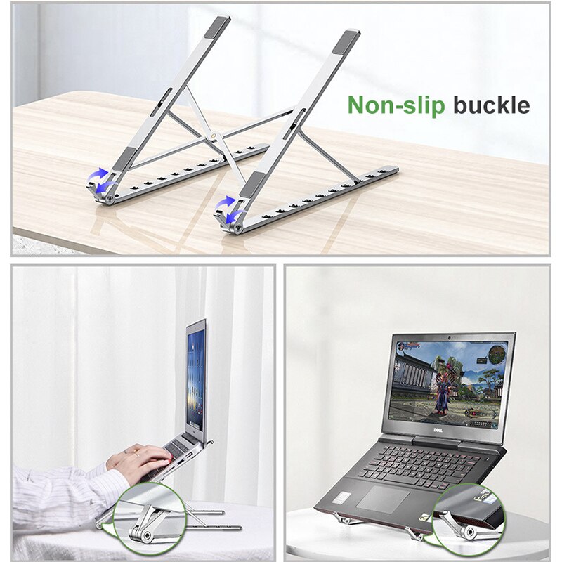 Soporte para portátil de aluminio soporte ajustable plegable soporte Base para portátil para Macbook Pro accesorios de soporte de refrigeración por aire