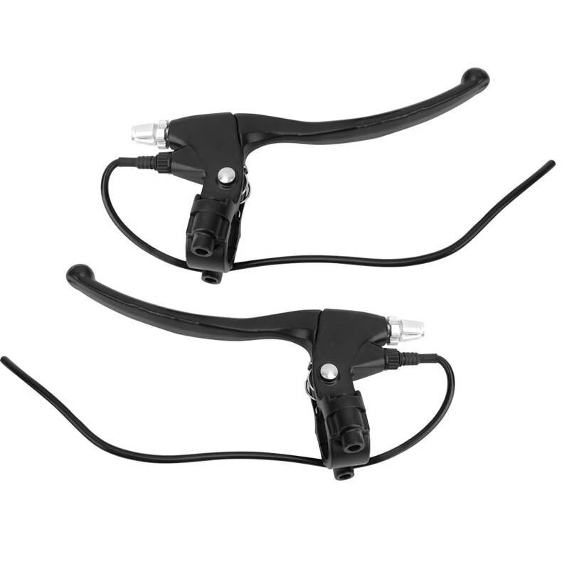 1 Pair E-Bike Brake Lever with 2 Wires Left & Right Electric Rear Brake Lever Handle Bar Grips for Most Electric Bikes