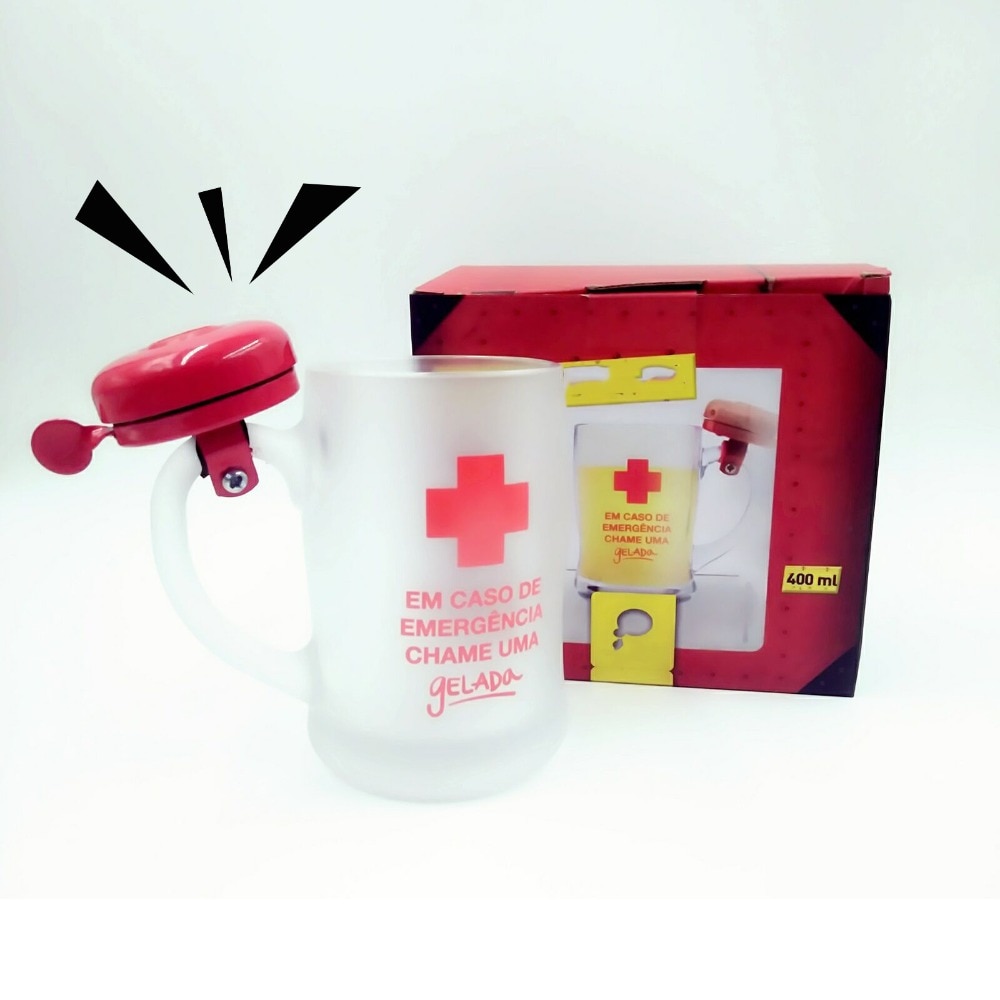 Bell Ring Mugs Glass Transparent Thick Coffee Beer Mug with Bell use in Summer Souvenir