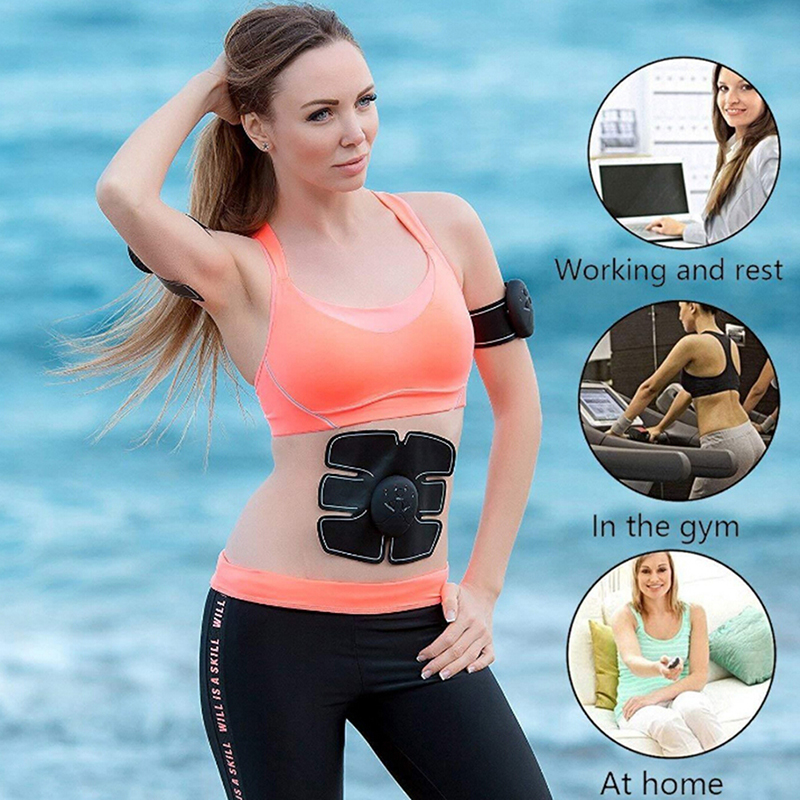 Svart smart trådlöst fitnessinstrument värd kiselgel muskel träning träning massage maskin tillbehör controller