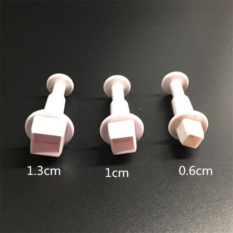 3 Stks/set Geometrische Fondant Cookie Cake Cutter Ejector Stempel Plunger Mold Reliëf Ster Hart Diy Bakken Cake Decorating Gereedschap