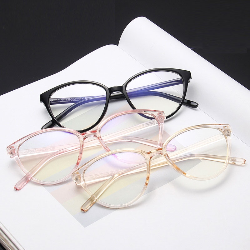 Gafas sencillas de ojo de gato para mujer, lentes ópticas transparentes, planas