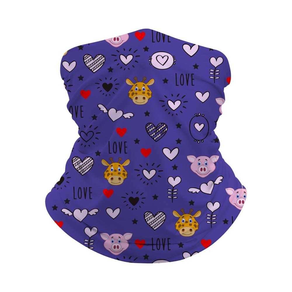 Bandeau Bandana sans couture pour enfants, imprimé d'animaux de dessin animé, masque facial, écharpe tubulaire, cagoule élastique: 5