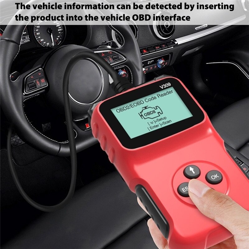 V309 OBD2 OBDII Auto Car Diagnostic Scanner Handheld Car Diagnostic Repair Tool Automotive Erase/Reset Fault Codes Reader