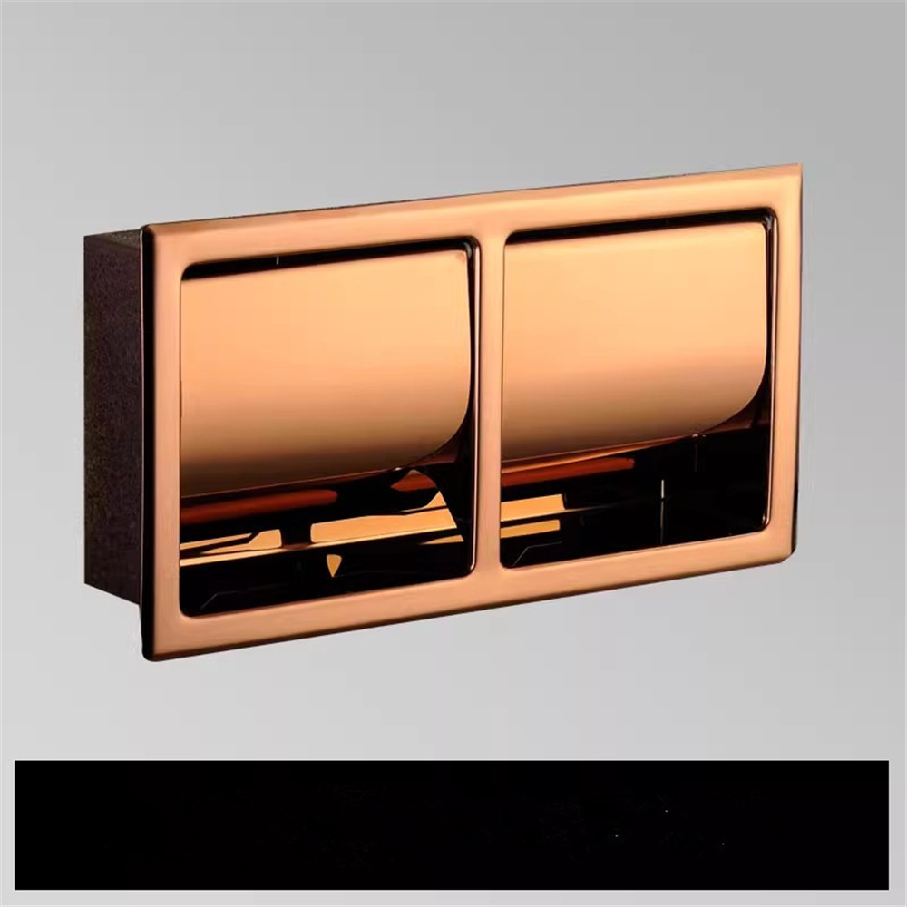 Gold In-wall Bathroom Paper Holder Rose Gold SUS Bathroom Paper roll Holder Black Towel Rack Toilet Paper Holder Tissue Box: Navy Blue