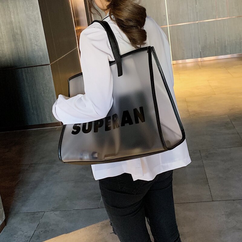 Avancé sens bagages fille océanique unique épaule tenue dans la main été Transparent petit frais bagages