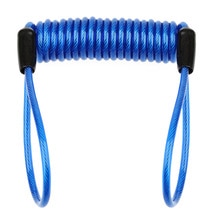 2 Pack Lock Reminder Cables - Disk Lock Security Spring Wire Rope Scooter Motorcycle Accessories - Blue+Red