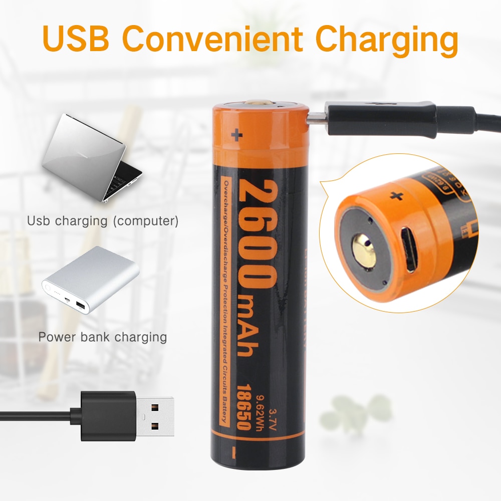 BORUiT 100% Original 18650 3.7 v 2600/2200/4000mAh Lithium Rechargeable Battery For Flashlight Headlamp Batteries