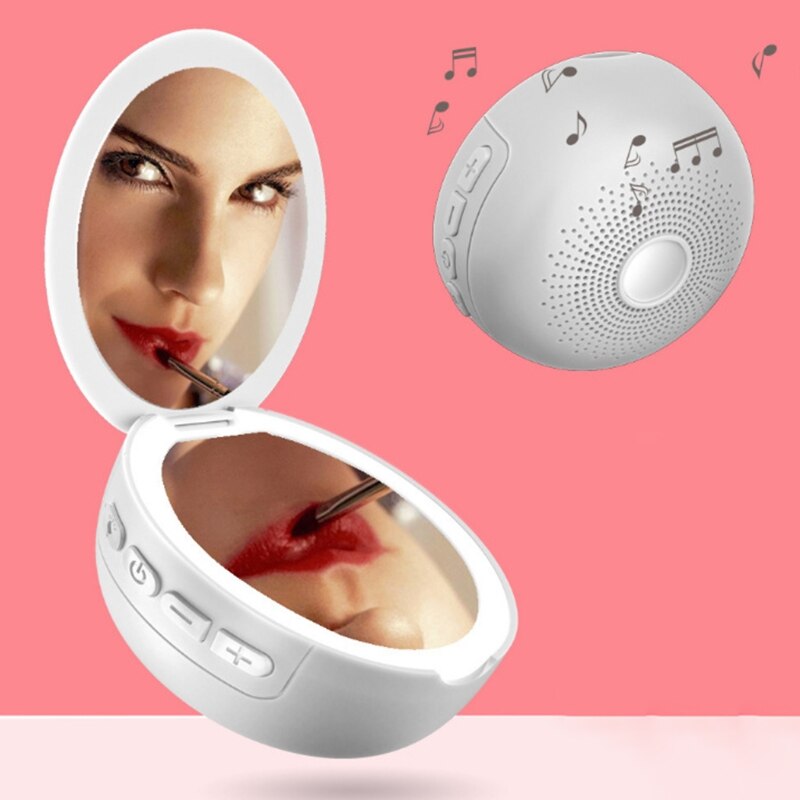 Espejo de maquillaje con altavoz inalámbrico, multifuncional, , Bluetooth, con luz LED de relleno, portátil, para viaje al aire libre, belleza, maquillaje, F1FF