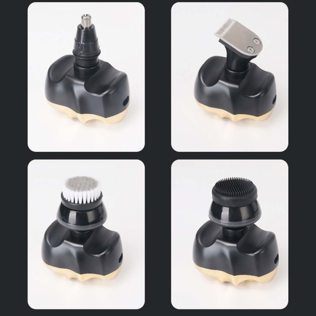 Six In One Multi Function Razor Bald Hair Clipper Shaver Skull Shaped Haircut Tool USB Haircut Machine