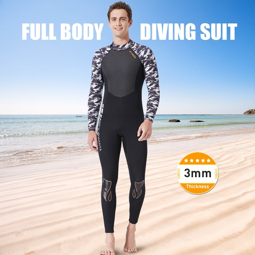 Lixada Men's Thermal Diving Suit 1.5MM / 3.0MM UV Protective Wetsuit Snorkeling Surfing Swimming Neoprene Fitting Diving