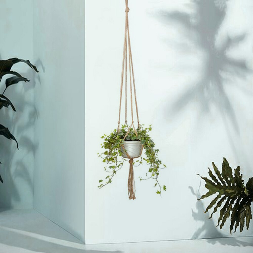 Hanging Baskets Macrame Plant Hanger Flower Pot Holder Hanger Wall Decoration Countyard Garden Jute Rope Braided Craft