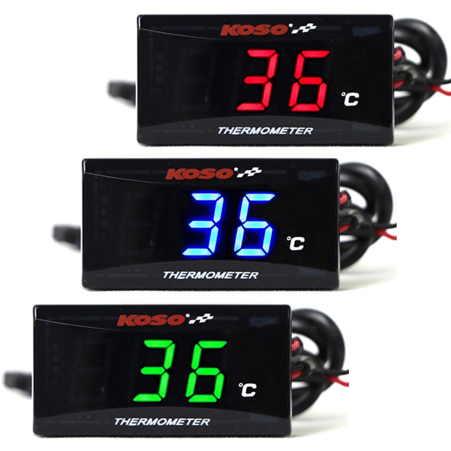 Moto KOSO medidor de temperatura del agua Mini medidor termómetro Moto Universal para XMAX300 CB400 MT 07 09 Sensor Scooter Racing