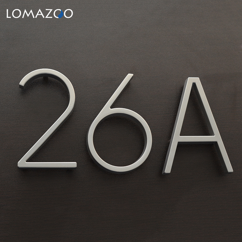 House Number 125mm Floating Address Stone Letters Door Alphabet Numeros Casa Exterior Outdoor 4,87 in.Black Door Number