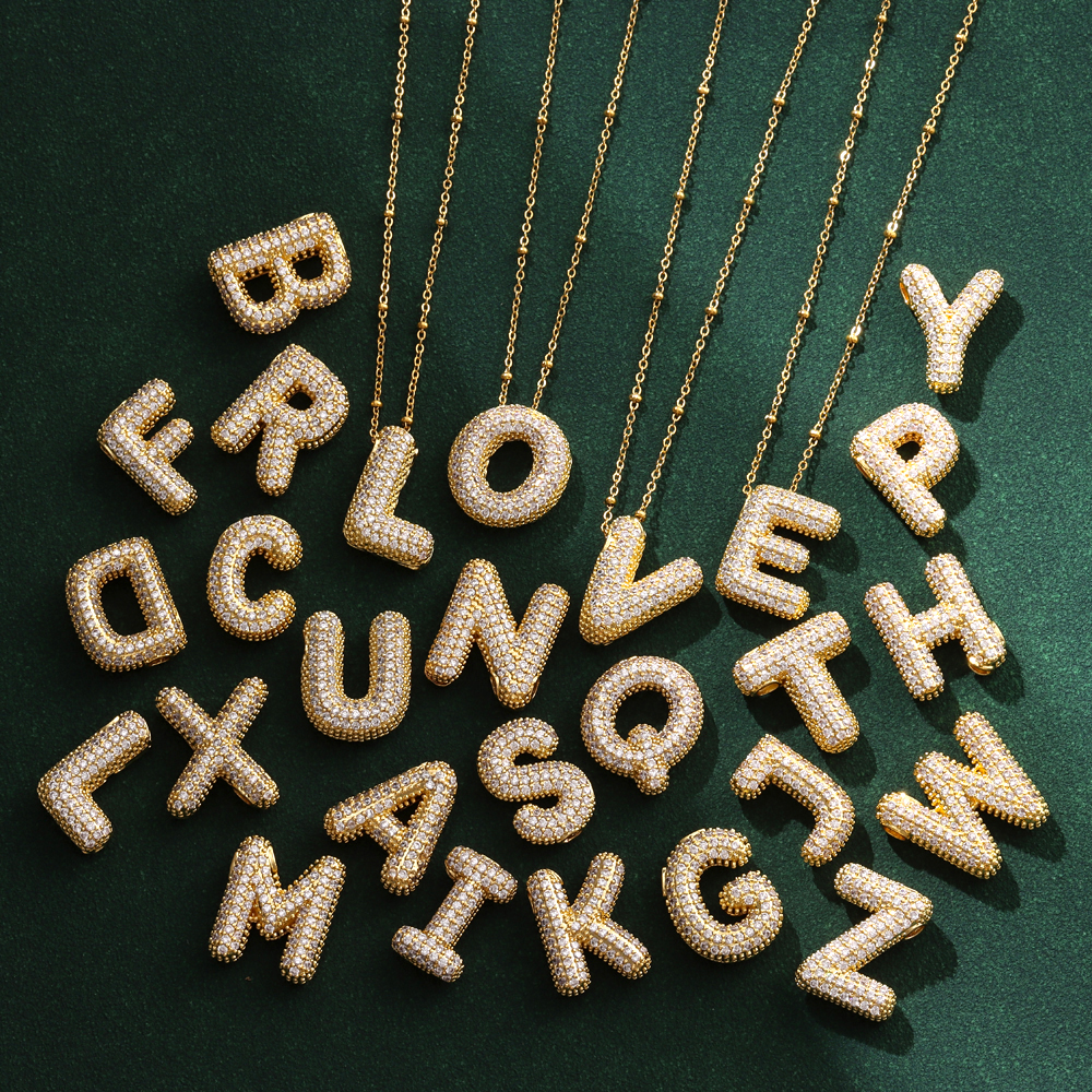 Neue Luxus Zirkon Kristall 26 Englisch Buchstaben Edelstahl Halsketten Für Frauen modisch Weibliche Halsband Kette Schmuck