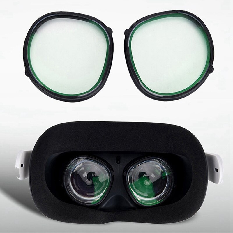 2X For Oculus Quest 2 Anti Blue Light Magnetic Eyeglasses Lens With Frame Protection VR Headset Accessories(0 Degree)