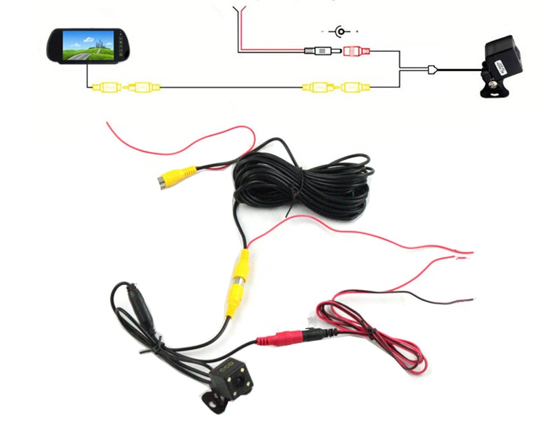 800x480 7 "couleur LED voiture rétroviseur MP5 USB TF moniteur 7 pouces 16:9 écran pour voiture caméra magnétoscope PAL/NTSC (voiture ou camion)