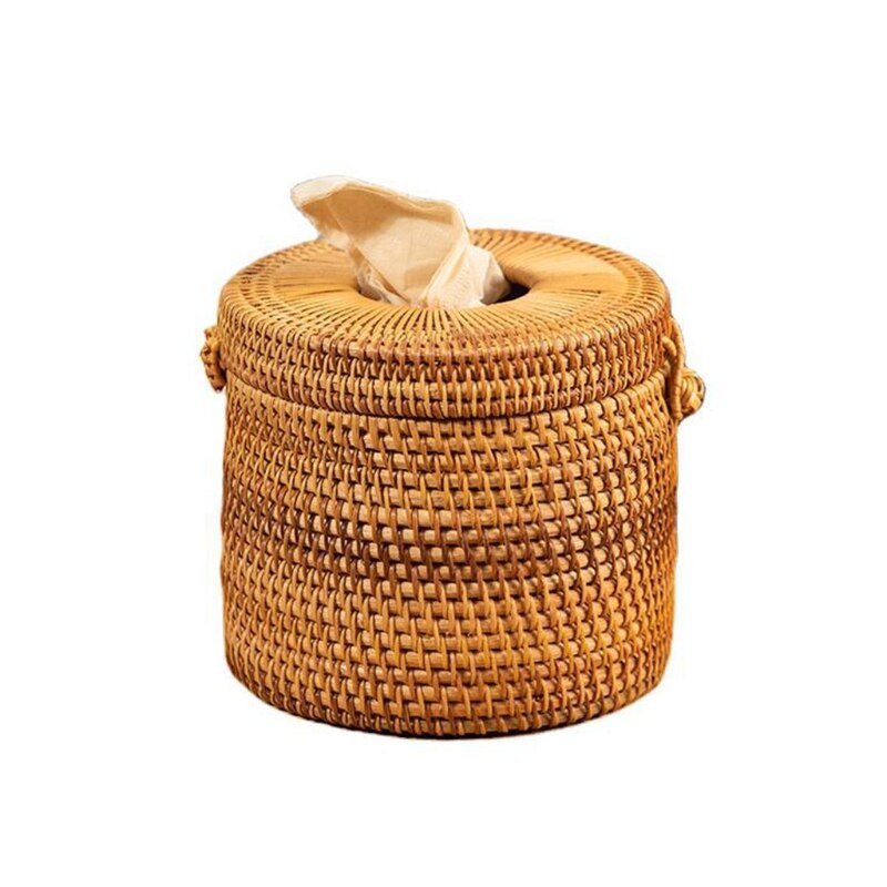 Boîte à Mouchoirs En Rotin Vintage - Étui Élégant Pour Serviettes, Style Café, Déco Salon Bureau Et Chambre