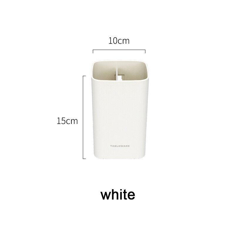 Keuken Gebruiksvoorwerp Houder Lepel Vork Bestek Muur Afdruiprek Opbergdoos Koken Tool Bestek Organisator Rack Servies: WHITE